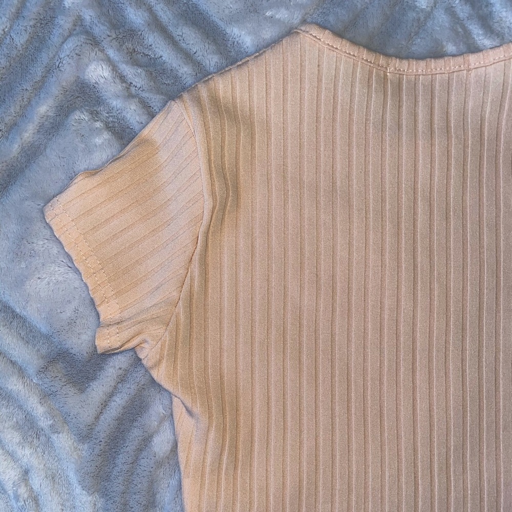 Peach Ribbed Crop Top - Picture 4 of 4